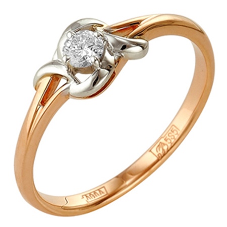 Кольцо, золото, бриллиант, 1-104-988